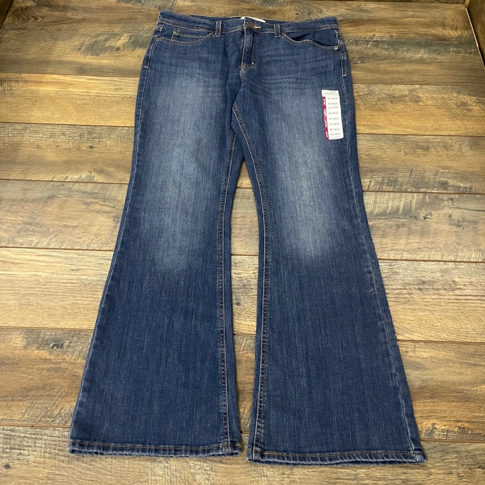Levi Strauss True Boot Jeans Womens 16 W33 Dark Wash Flare Denim Boho Western